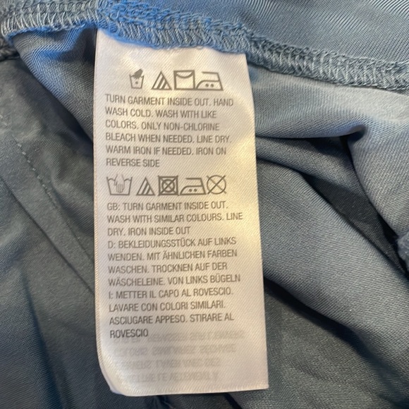 Bob Mackie wearable art maxi skirt stretch knit chambray smokey blue  lined 3X - Picture 5 of 11